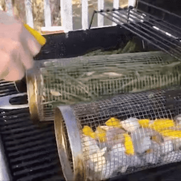GrillRolka - Obrotowy kosz do grillowania warzyw, frytek i mięsa