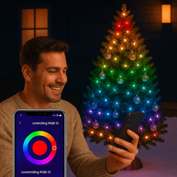 SmartFlash-Lampki Choinkowe (10 M, 100 LED )  – Apka + Pilot